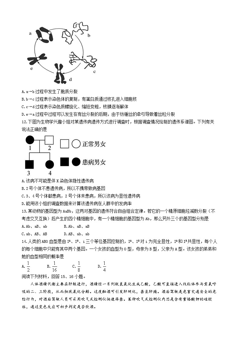 浙江省宁波市三锋联盟2023-2024学年高一下学期4月期中生物试题第3页