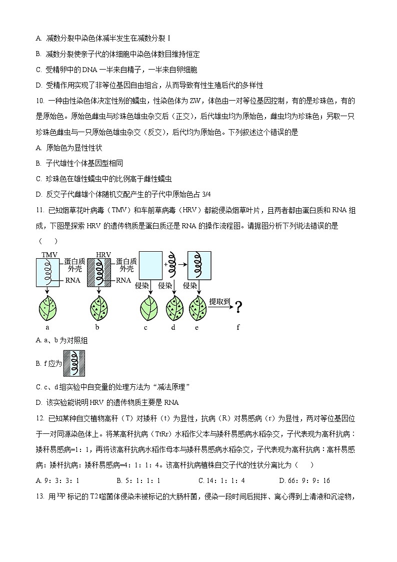 辽宁省沈阳市第二中学2023-2024学年高一下学期第一次月考生物试卷（Word版附解析）03