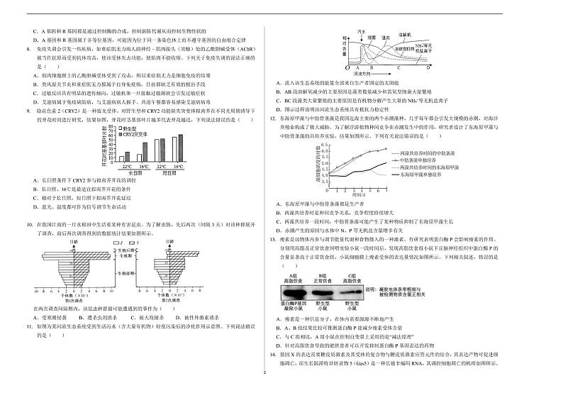 2024年高考第二次模拟考试：生物（福建卷）（考试版A3）第2页