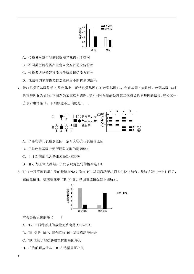 2024年高考第二次模拟考试：生物（重庆卷）（考试版）第3页