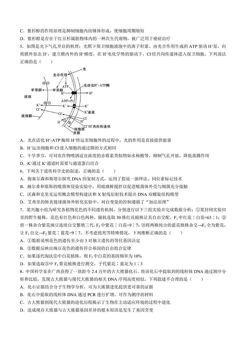 湖南省长沙市一中2023-2024学年高三下学期月考八生物试卷+答案第2页