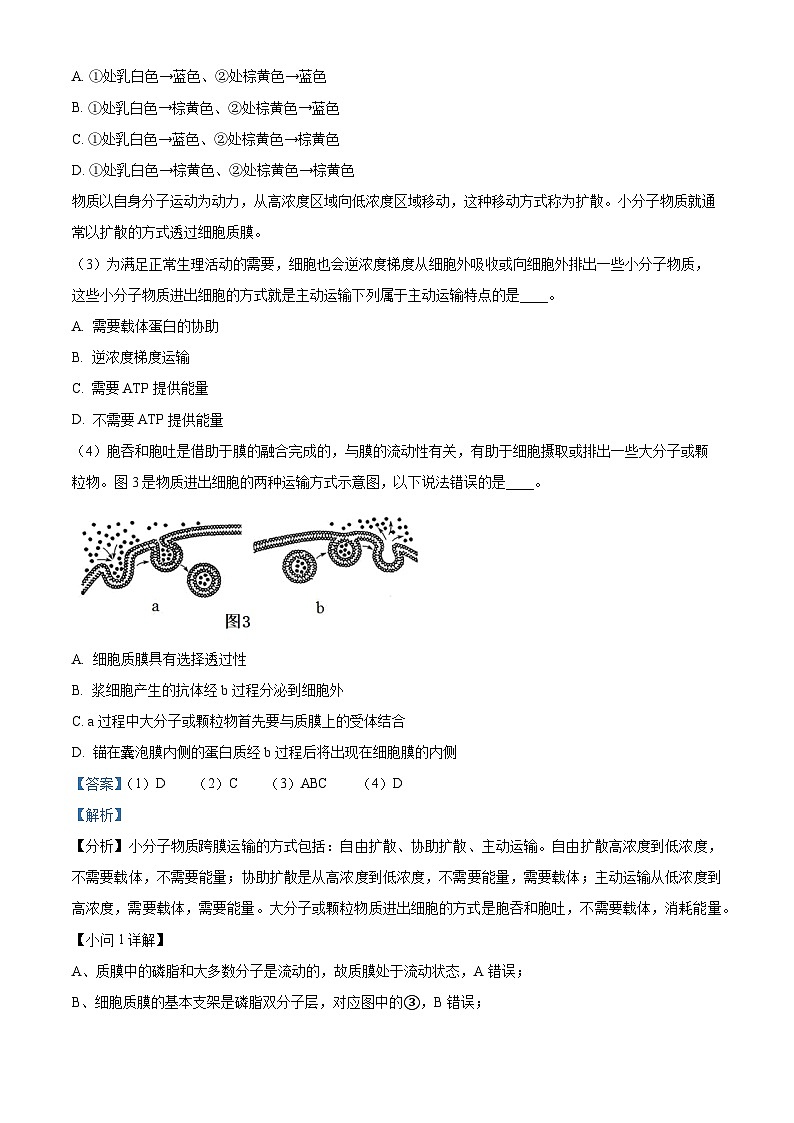上海市闵行区第三中学2023-2024学年高一下学期4月期中生物试题（解析版）第2页