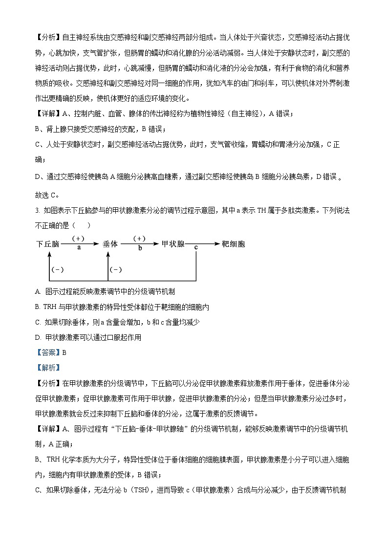 浙江省宁波市三锋联盟2023-2024学年高二下学期4月期中生物试题（原卷版+解析版）02