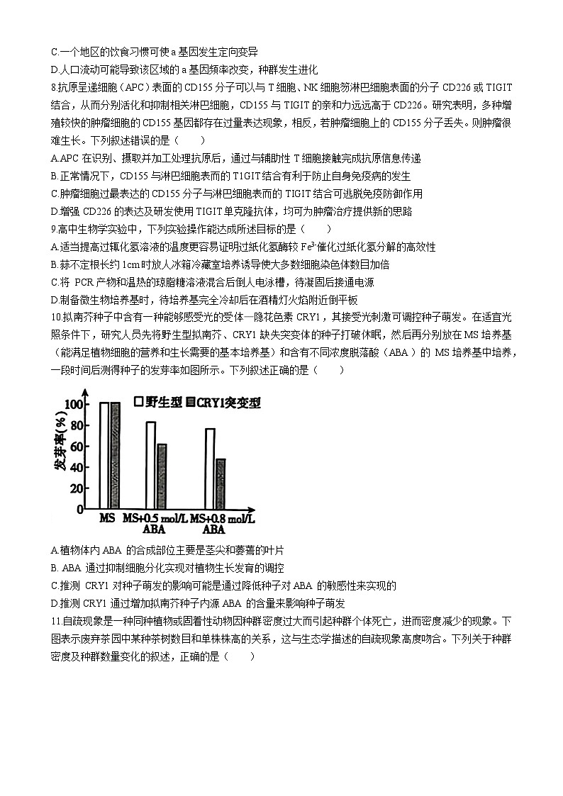 2024届山东省聊城市高三下学期二模生物试题03
