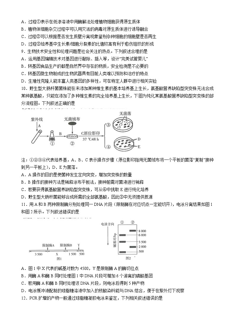 河南省南阳市六校联考2023-2024学年高二下学期4月期中生物试题第3页