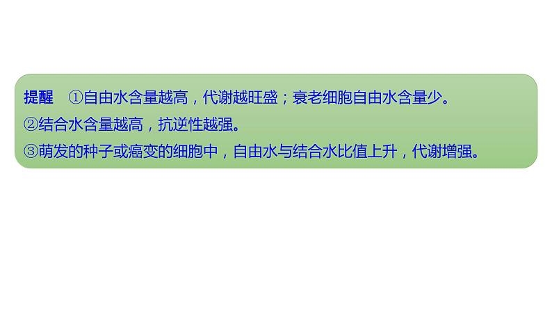 新教材2024届高考生物二轮复习1课时1细胞由多种多样的分子组成课件07