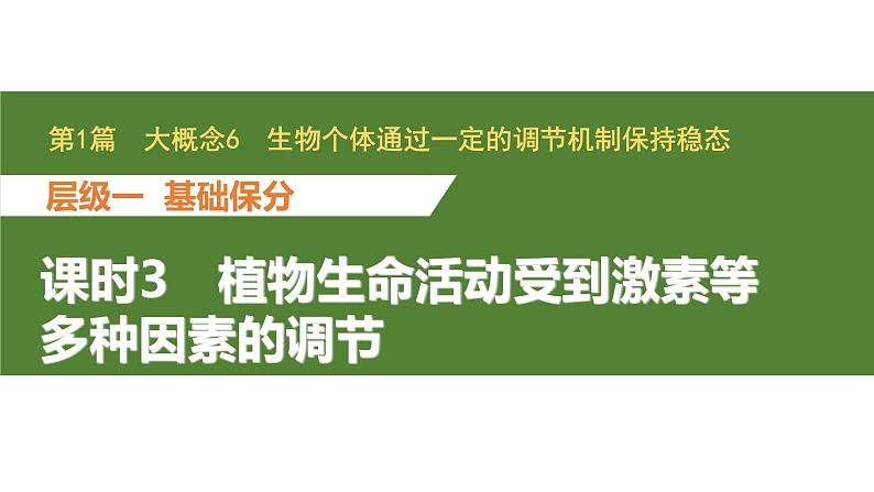 新教材2024届高考生物二轮复习6课时3植物生命活动受到激素等多种因素的调节课件01