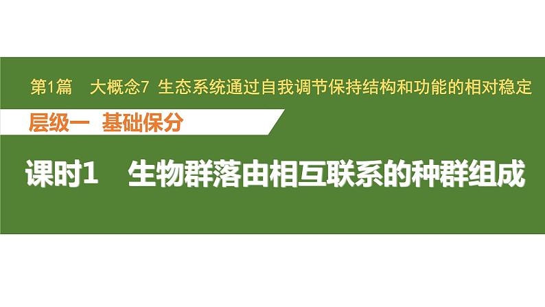 新教材2024届高考生物二轮复习7课时1生物群落由相互联系的种群组成课件01