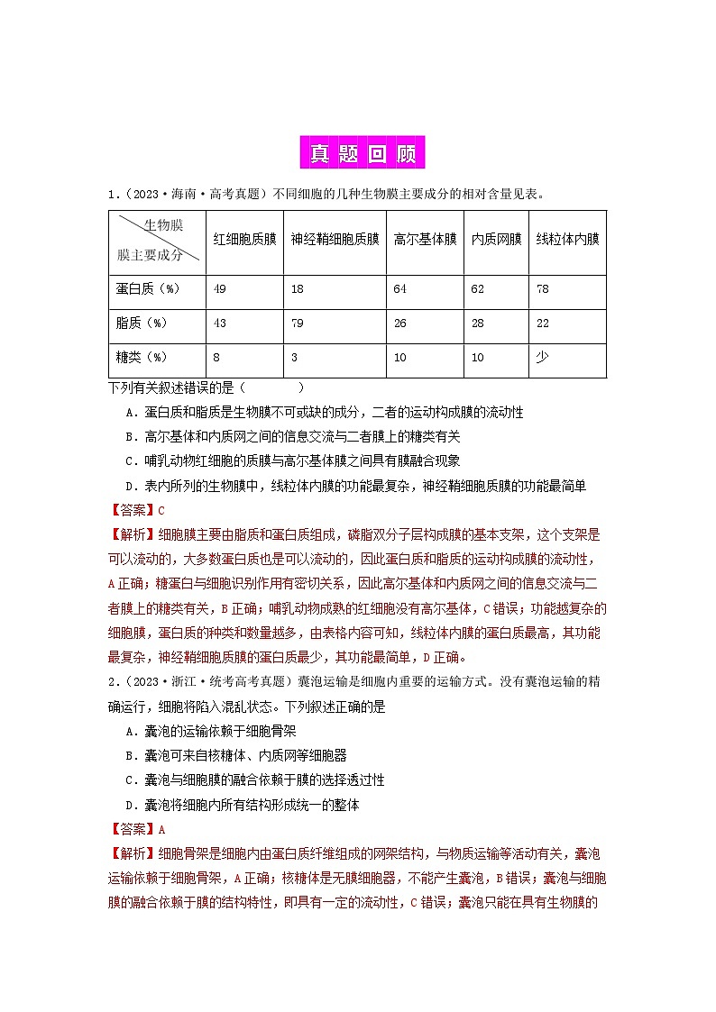 专题06 细胞器（解析版） 第2页