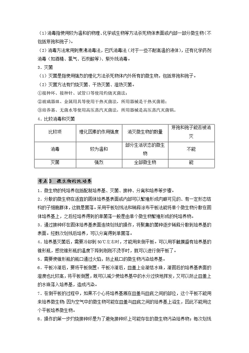 专题22 微生物的培养技术及应用-备战2024年高考生物一轮复习抢分特训（全国通用）02