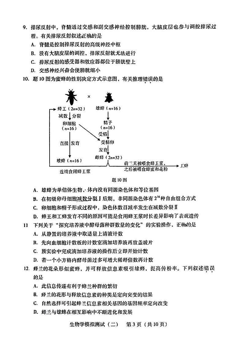 2024届广东省高三下学期4月二模考试-生物学+答案03