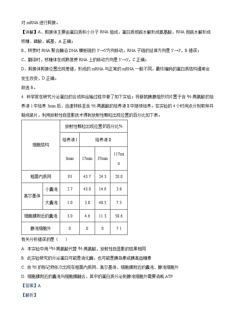 2024年湖北省高三三模生物试卷（原卷版+解析版）03