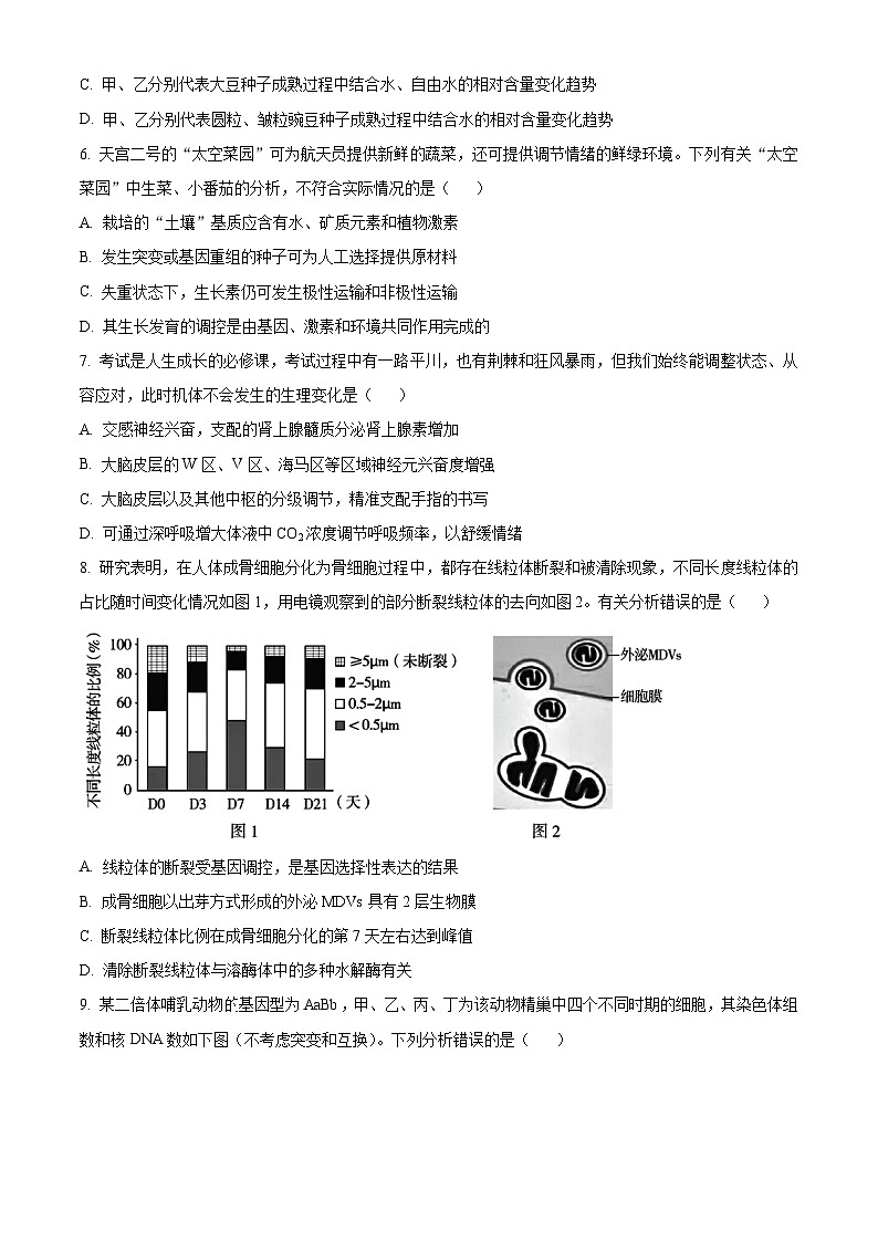 2024年湖北省高三三模生物试卷（原卷版+解析版）03