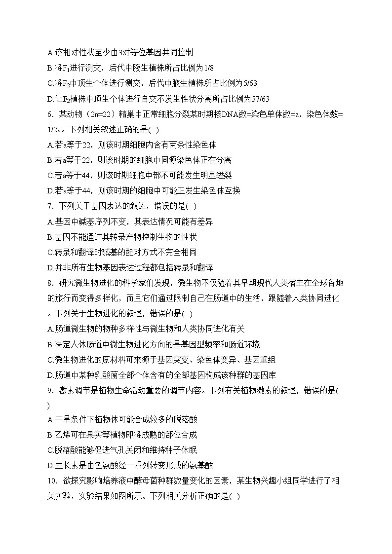 广西南宁市、河池市等校2024届高三下学期教学质量监测联考（二模）生物试卷(含答案)02