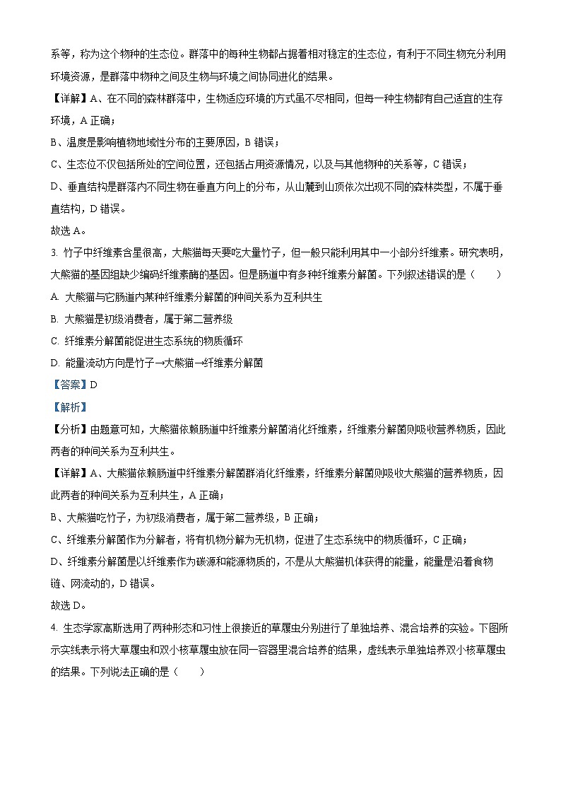 湖北省武汉市常青联合体2023-2024学年高二下学期4月期中生物试题 Word版含解析第2页