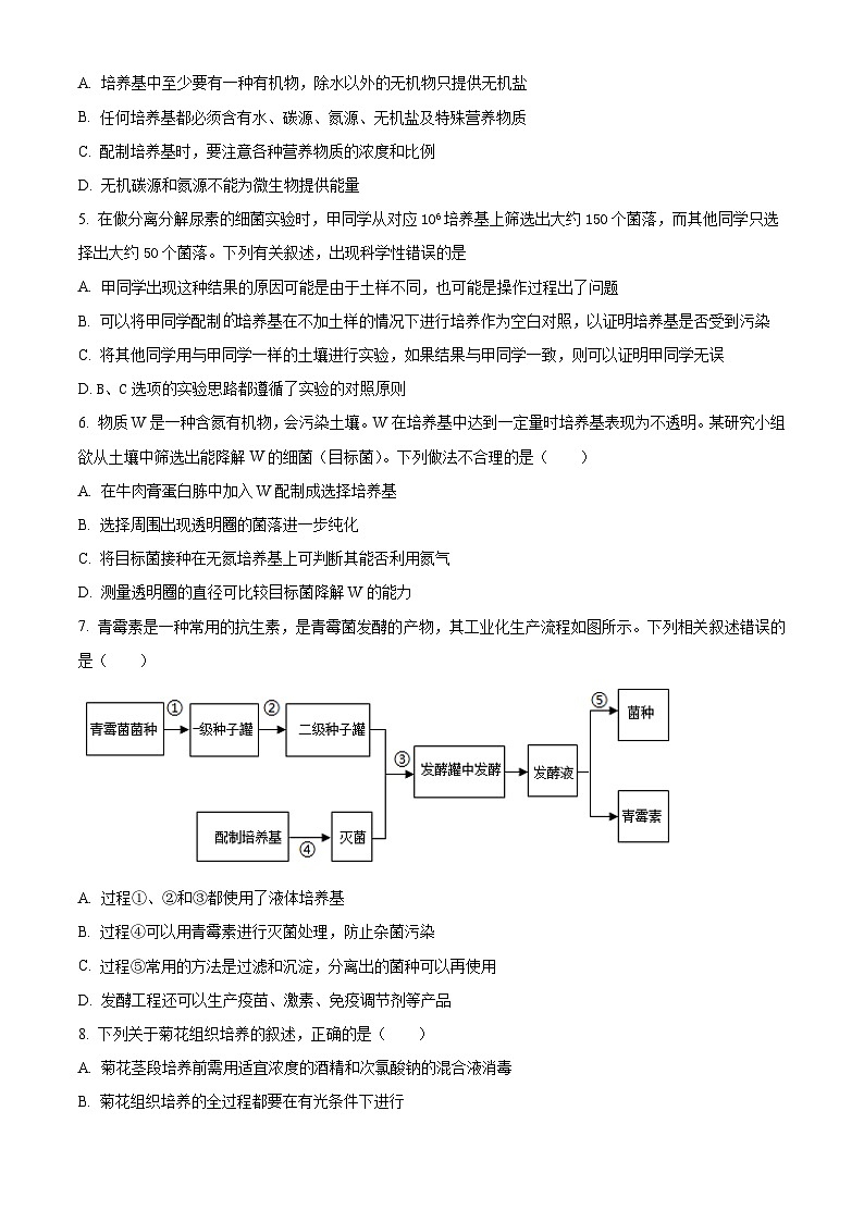 安徽省合肥市庐江县2023-2024学年高二下学期期中考试生物试卷（Word版附解析）02