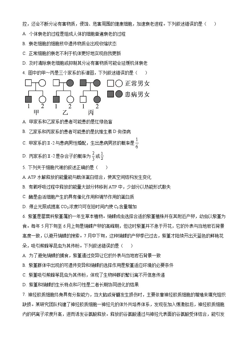 河北省张家口市尚义县第一中学等校2023-2024学年高三下学期4月模拟测试生物试题（原卷版+解析版）02