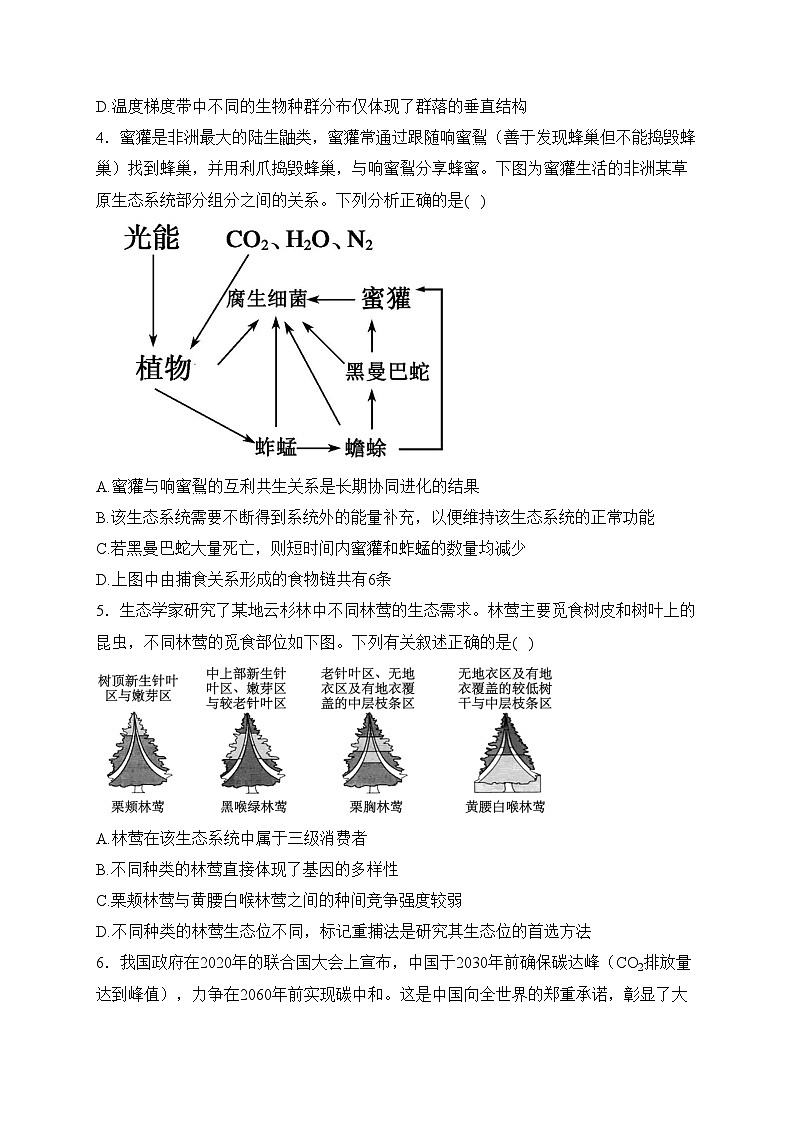 湖北省黄冈市部分高中2022-2023学年高二下学期期中联考生物试卷(含答案)02