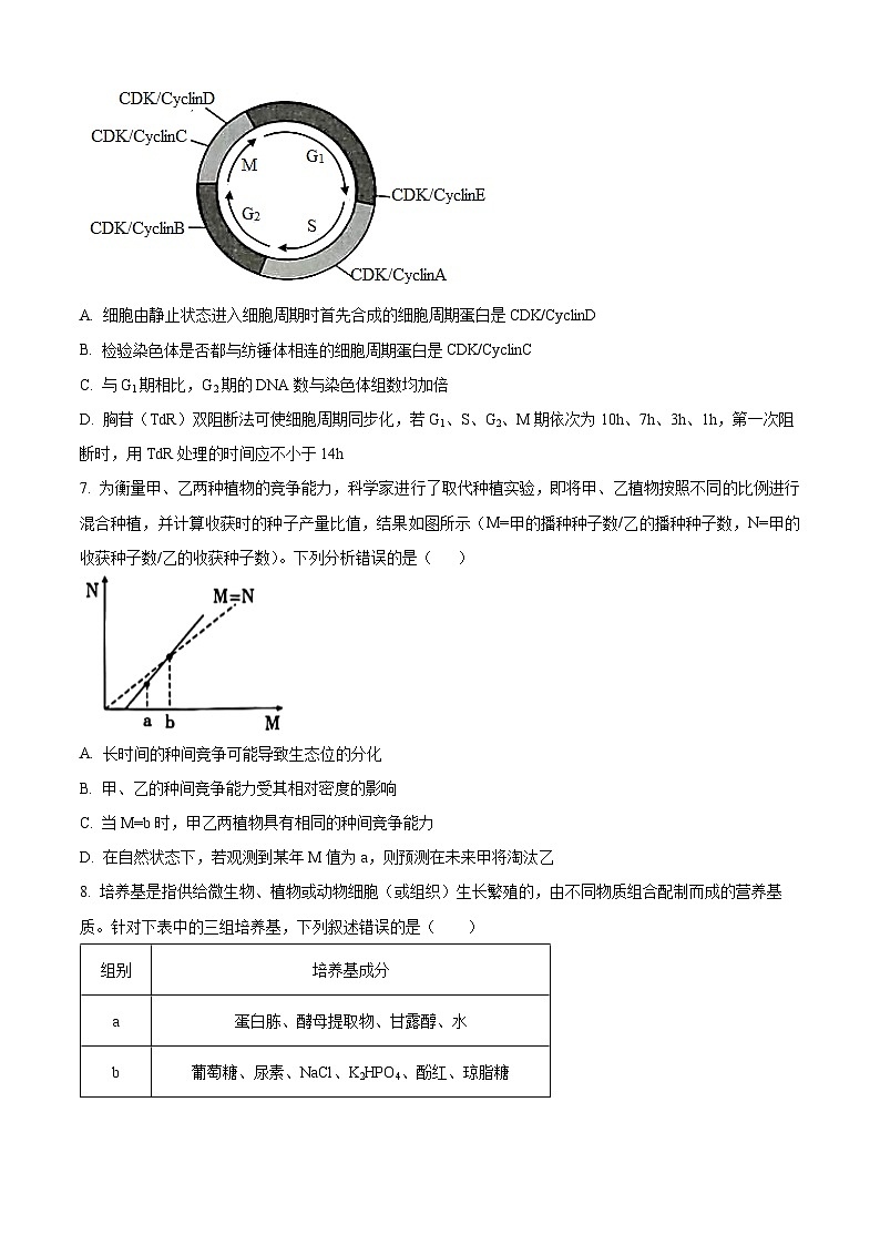 2024宁波高三下学期二模生物试题含解析03