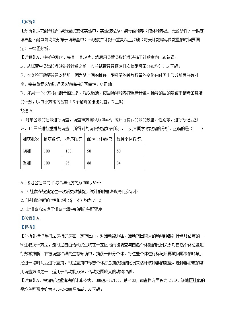 贵州省遵义市仁怀市第四中学2023-2024学年高二下学期第一次月考生物试题（解析版）第2页