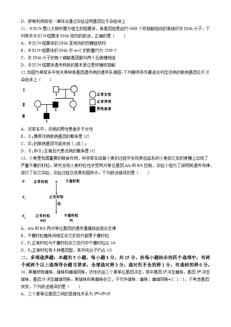 河北省沧州市东七县2022-2023学年高一下学期期中考试生物试题(无答案)第3页