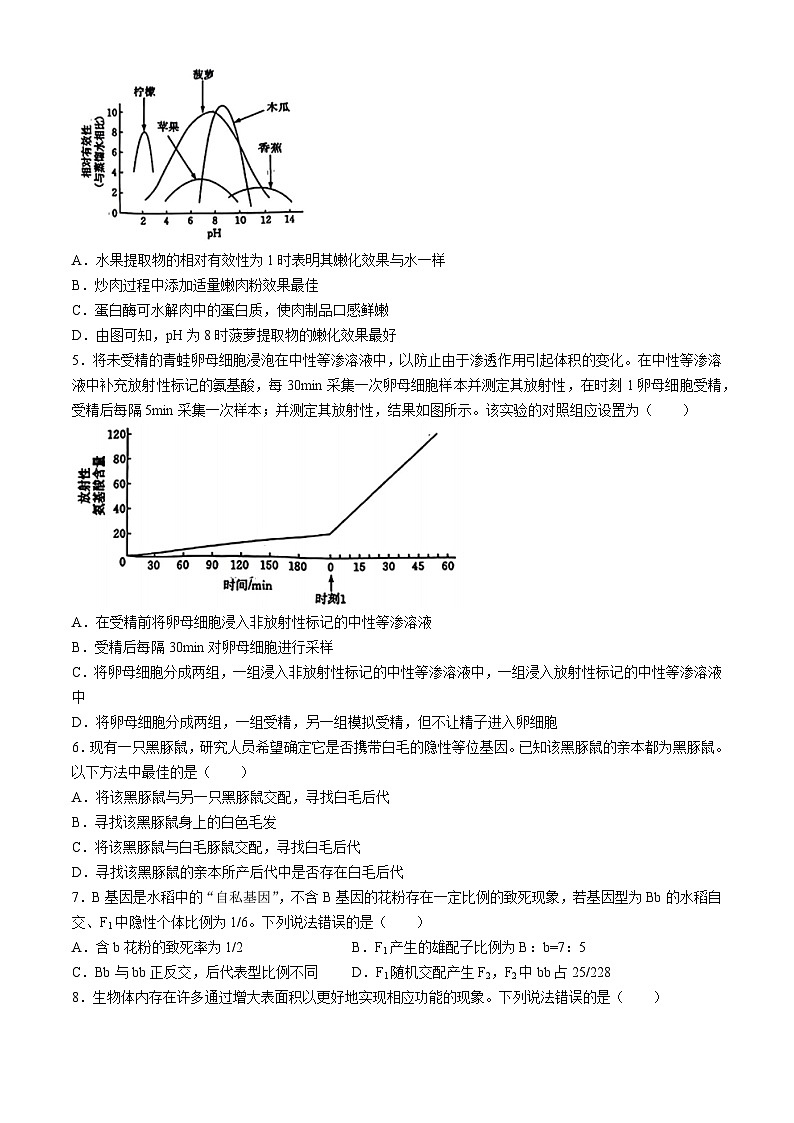 湖北省黄石市黄石港区第二中学2023-2024学年高三下学期三模考试生物试题第2页