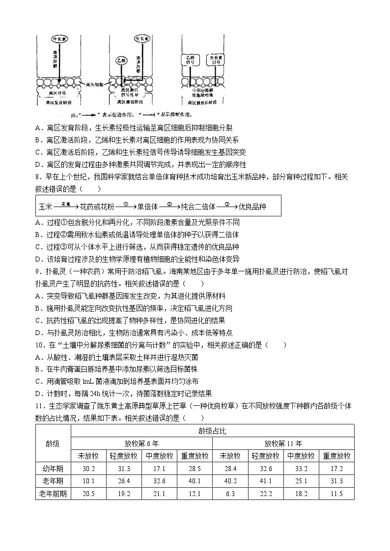 2024届海南省海口市高三下学期一模生物试题(无答案)03