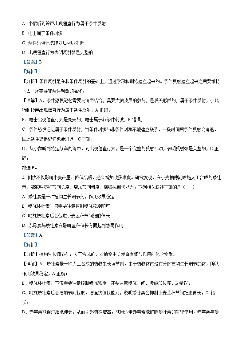 2024年广西高三三模考试生物试题（原卷版+解析版）02