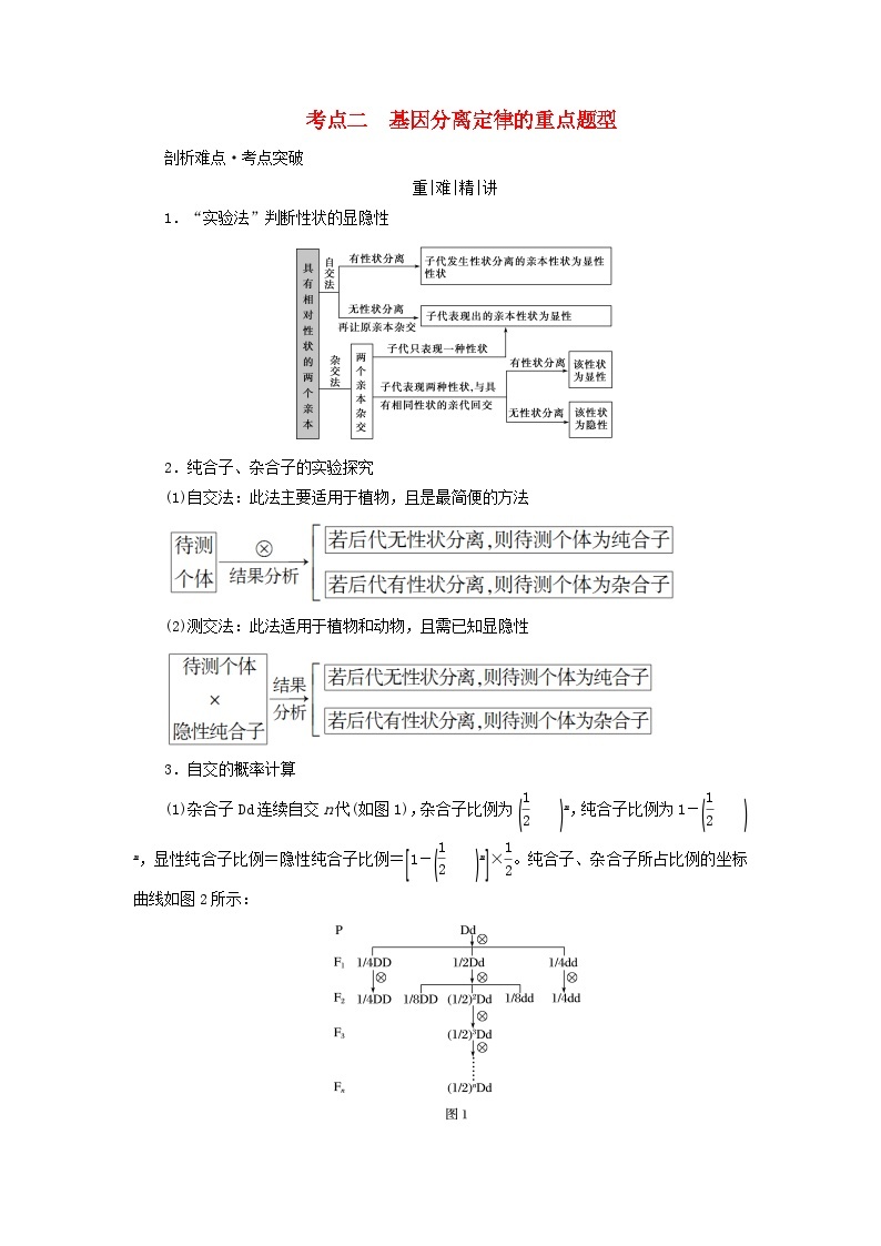 2025版高考生物一轮总复习教案必修2第五单元孟德尔定律和伴性遗传第一讲基因的分离定律考点二基因分离定律的重点题型01