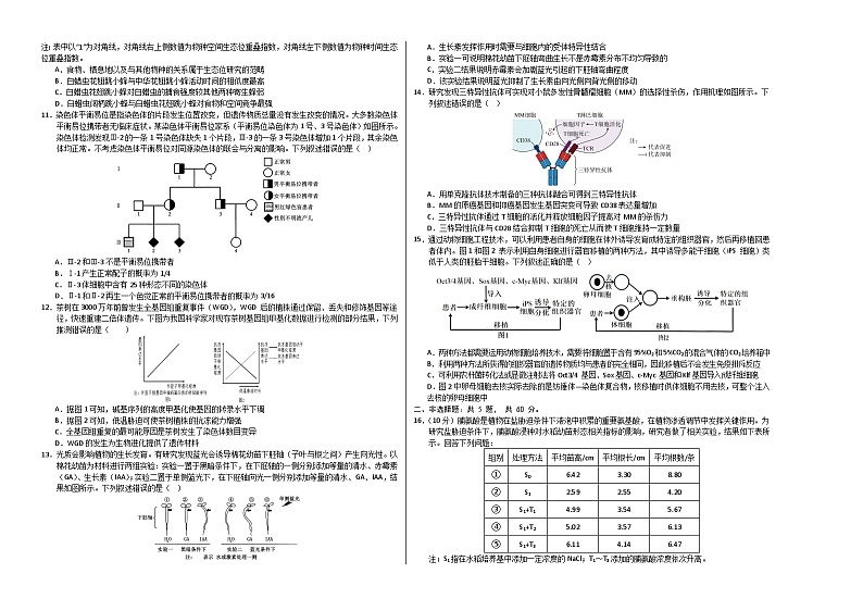 生物（福建卷01）（考试版A3）第2页