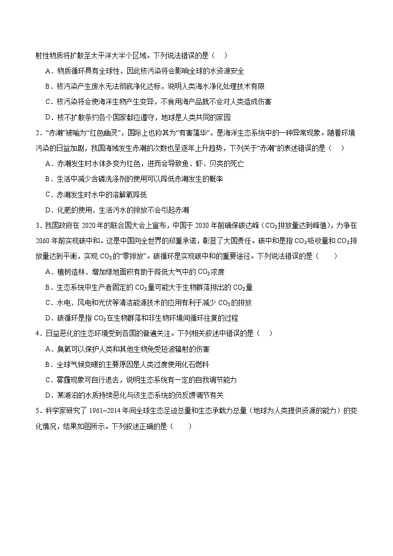 考点通关卷34 人与环境、生态工程-2024年高考生物一轮复习考点通关卷02