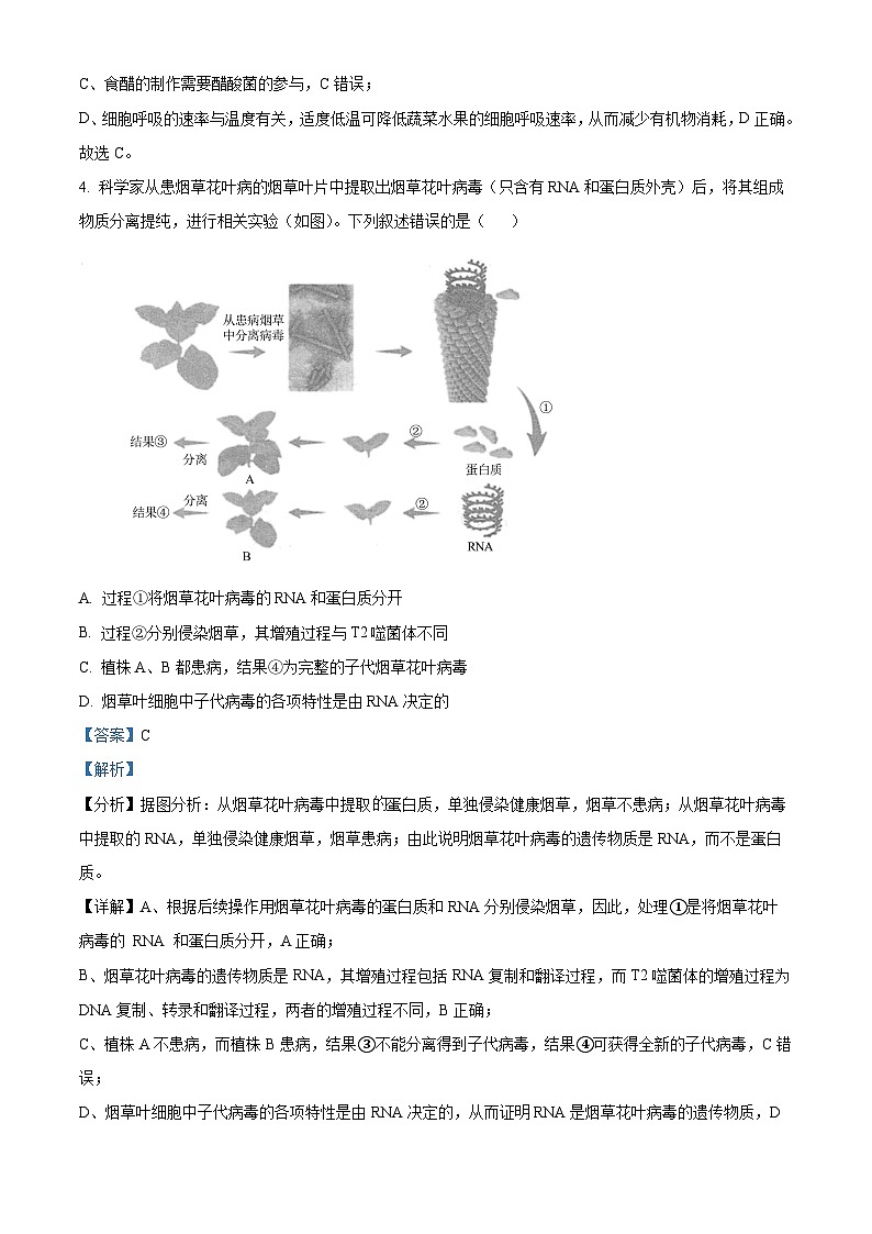 2024届湖南省高考考前仿真联考生物试题（解析版）第3页