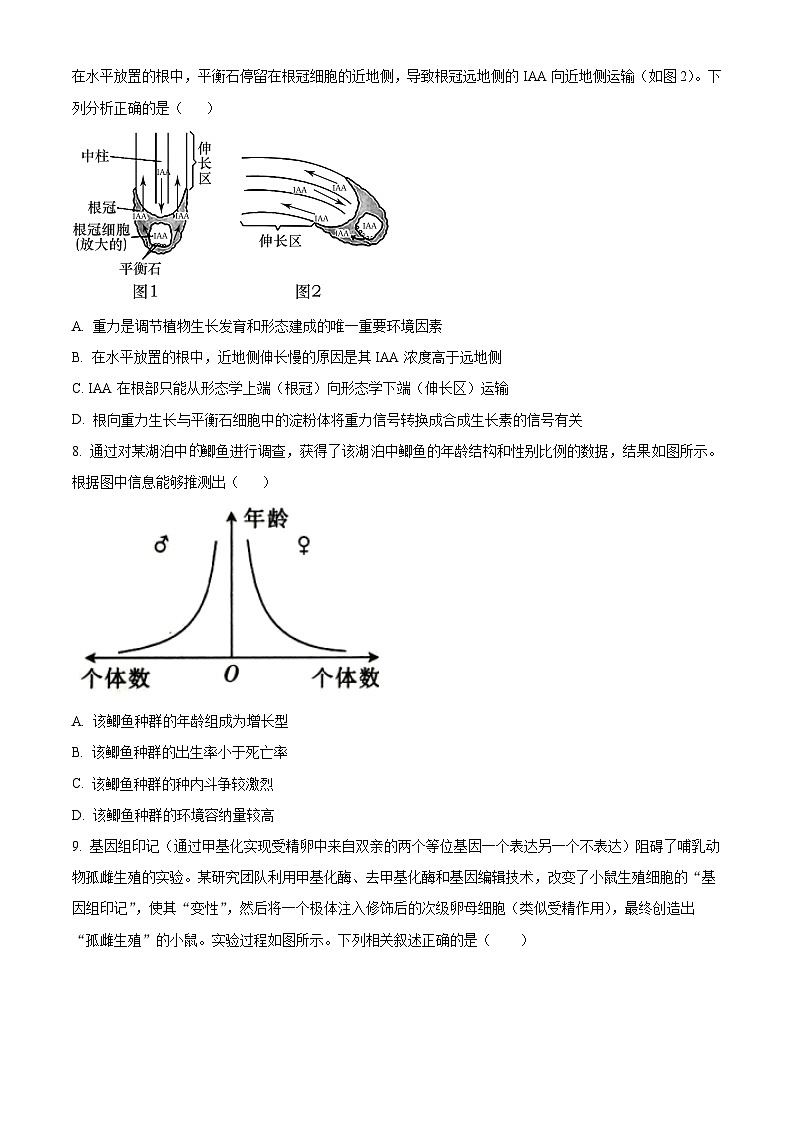 2024届天津市九校高三下学期联合模拟考试生物试卷（原卷版+解析版）03