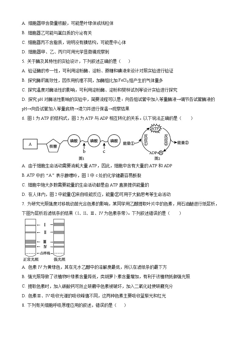湖南省常德市第一中学2023-2024学年高一下学期第一次月考生物试题（原卷版+解析版）02