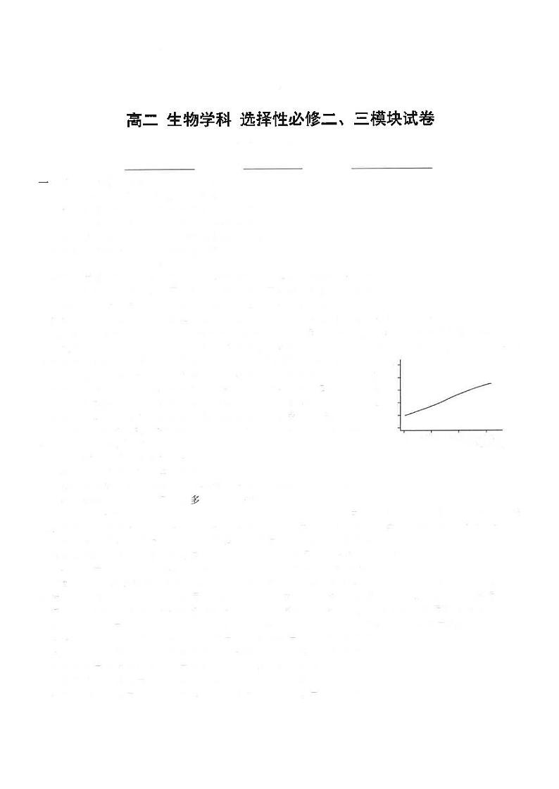 福建省福州市鼓楼区福州第一中学2023-2024学年高二下学期4月期中生物试题01