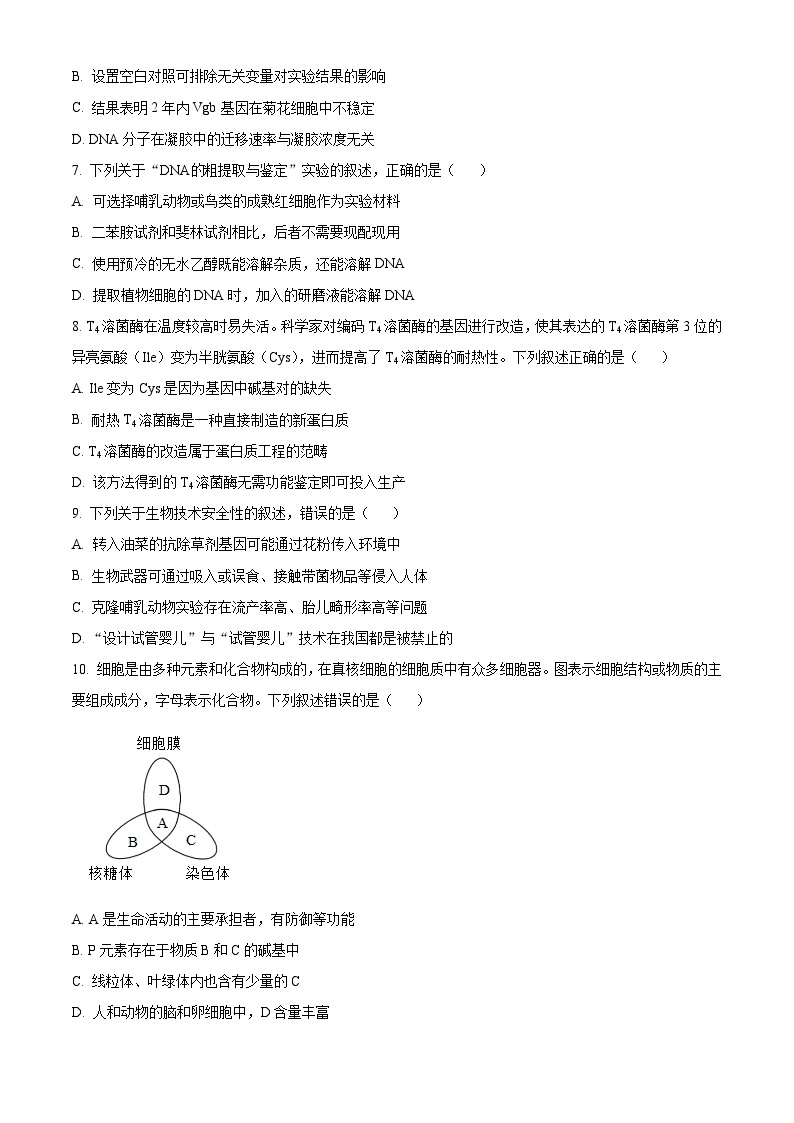 河南省名校联考2023-2024学年高二下学期4月月考生物试题（Word版附解析）03