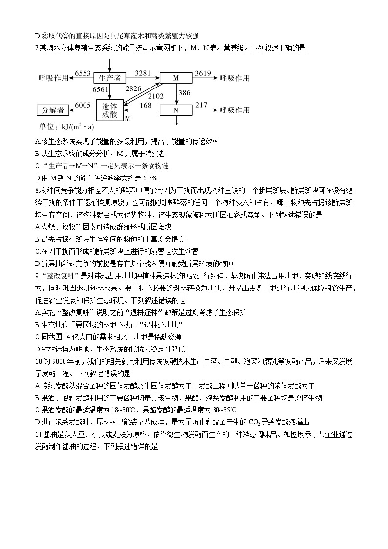 湖北省荆荆襄宜四地七校2023-2024学年高二下学期期中联考生物试卷（Word版附答案）第3页
