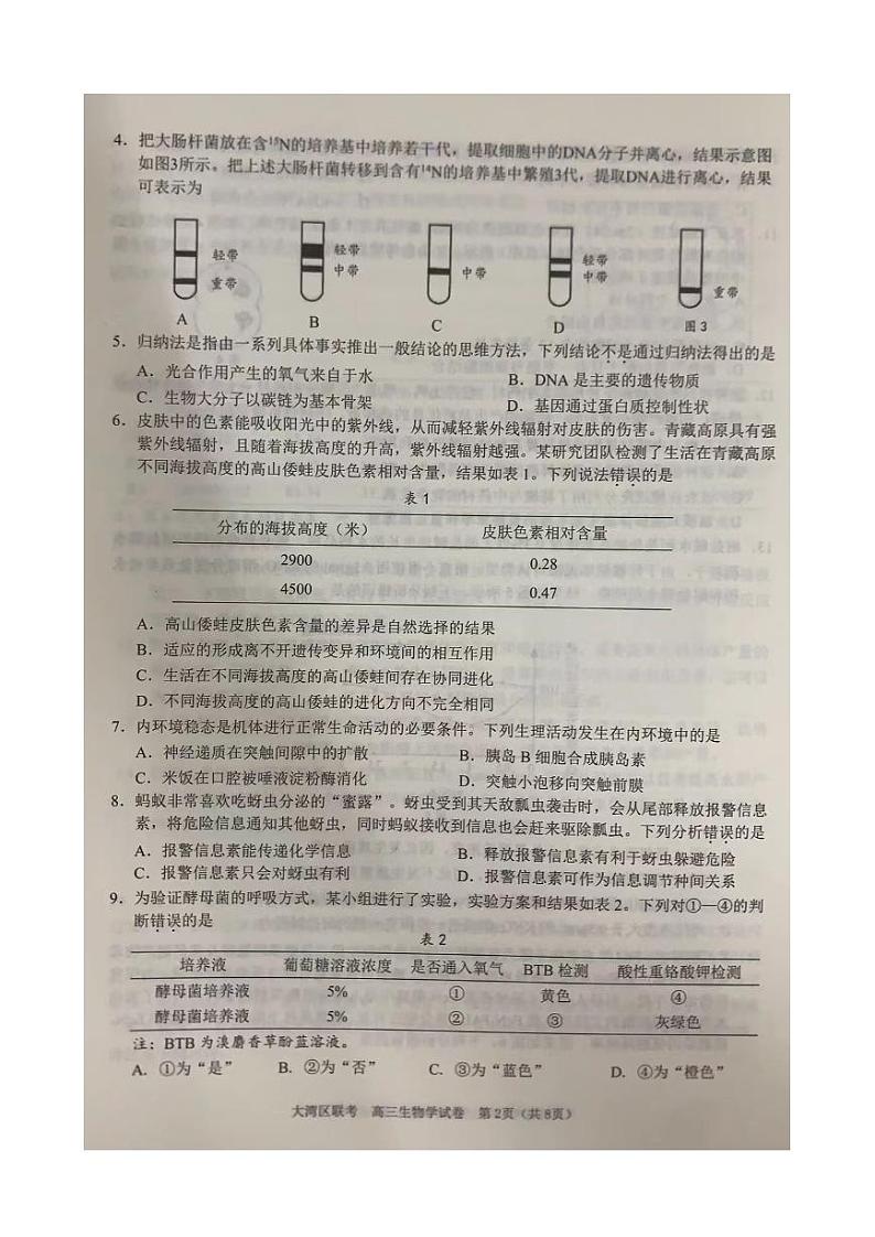 2024届广东省大湾区二模联考生物试卷第2页