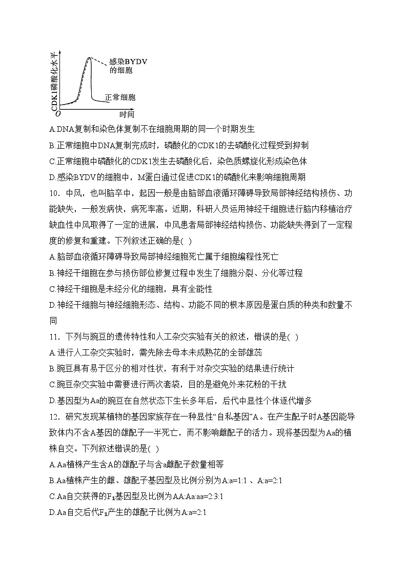 安徽省皖北名校2023-2024学年高一下学期4月阶段性联考生物试卷(含答案)03