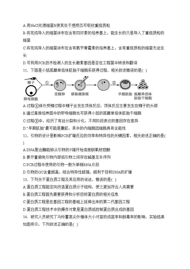 江苏省连云港市赣榆区2022-2023学年高二下学期期中考试生物试卷(含答案)03