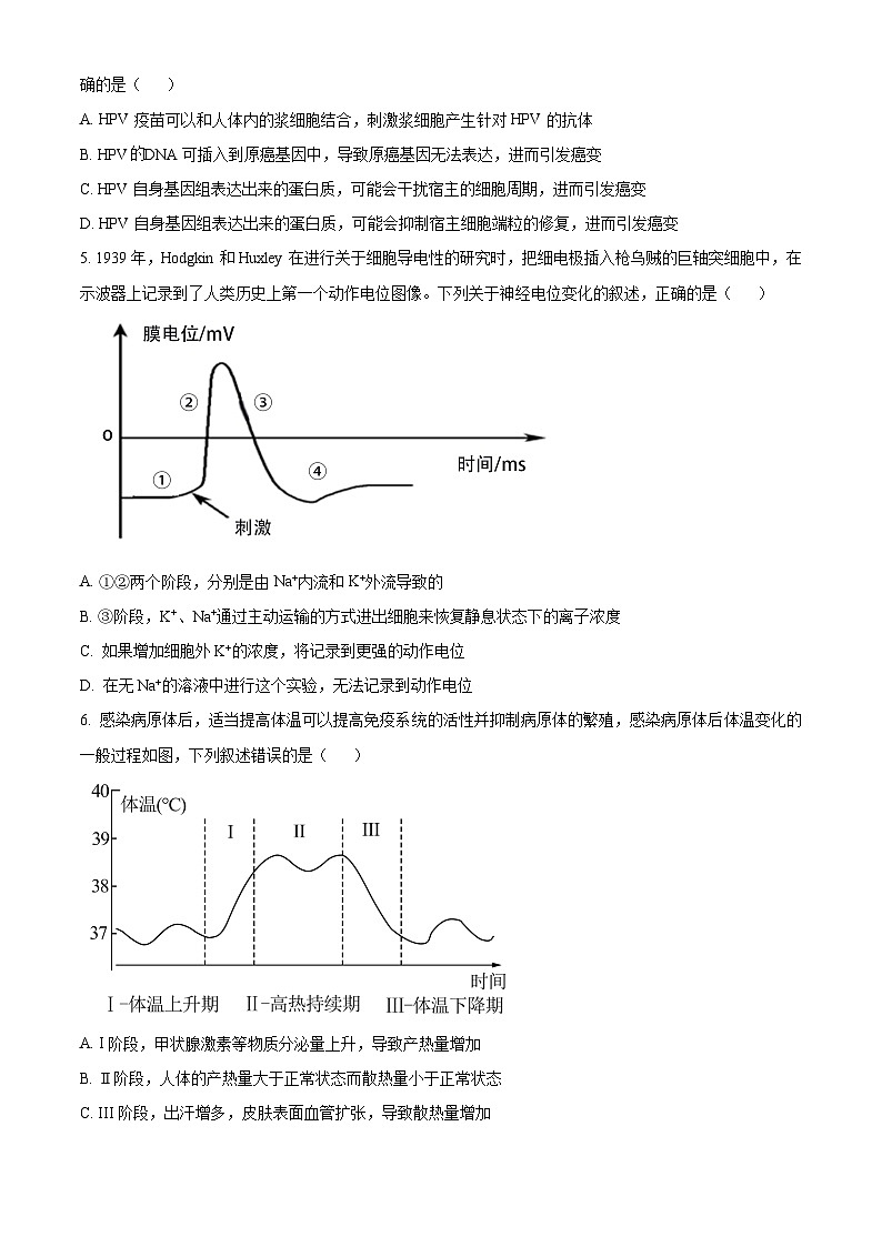江西省南昌市2024届高三下学期二模考试生物试卷（Word版附解析）02