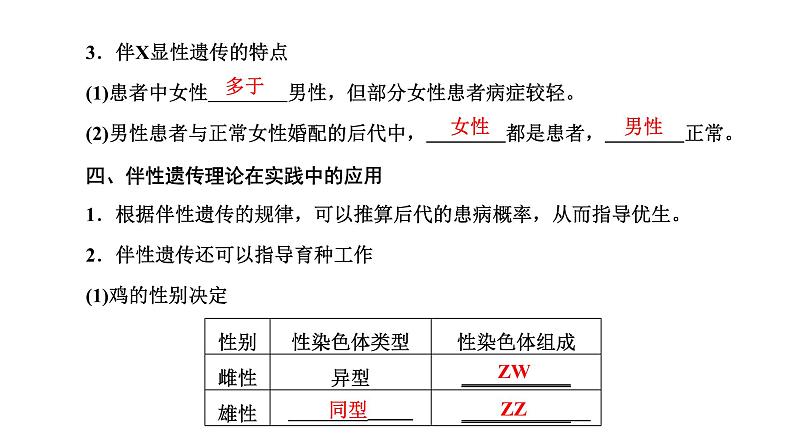 人教版高中生物必修2第2章基因和染色体的关系第3节伴性遗传课件第6页