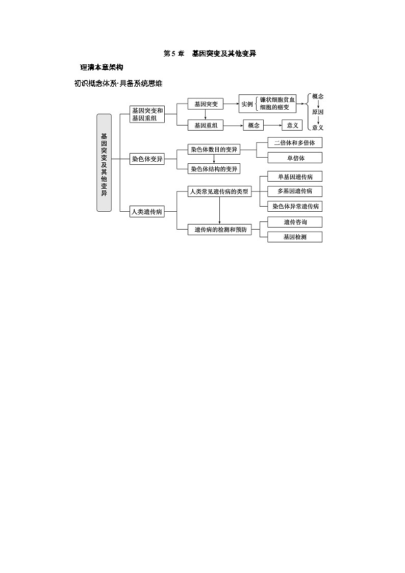 人教版高中生物必修2第5章基因突变及其他变异学案01