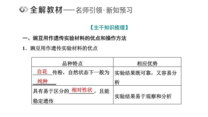 人教版高中生物必修2第1章遗传因子的发现第1节孟德尔的豌豆杂交实验(一)第1课时分离定律的发现课件第4页