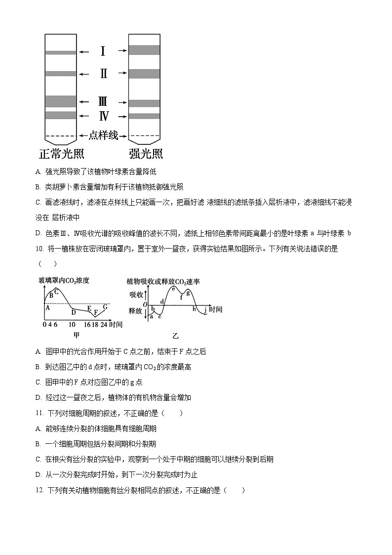 云南省大理市白族自治州民族中学2023-2024学年高一下学期4月月考生物试题 Word版无答案第3页