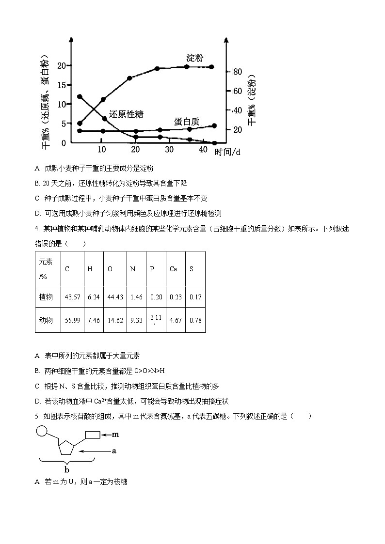 云南省宣威市2023-2024学年高一上学期期末考试生物试题 Word版无答案第2页