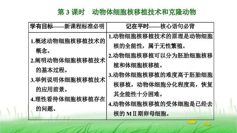 人教版高中生物选择性必修3第2章细胞工程第2节第3课时动物体细胞核移植技术和克隆动物课件01