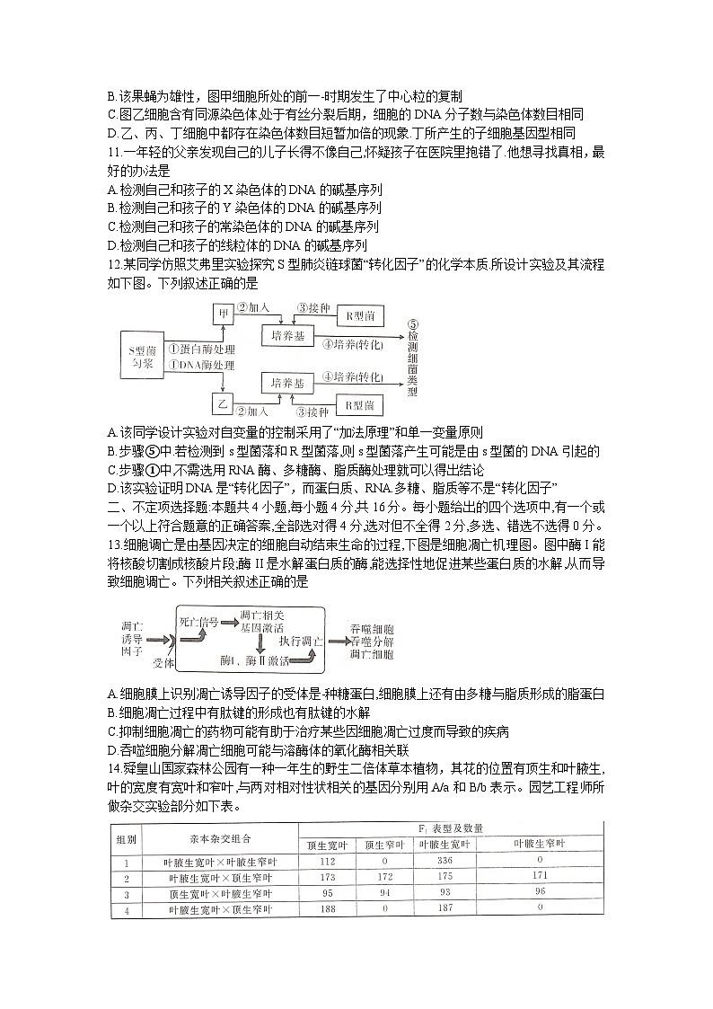 湖南省名校联考2023-2024学年高一上学期4月期中考试生物试题03