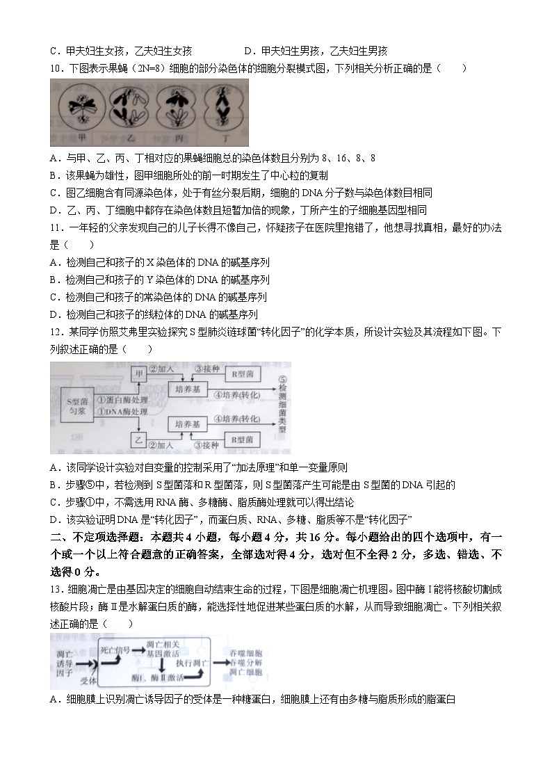 三湘名校教育联盟2023--2024学年高一上学期期中大联考生物试题第3页
