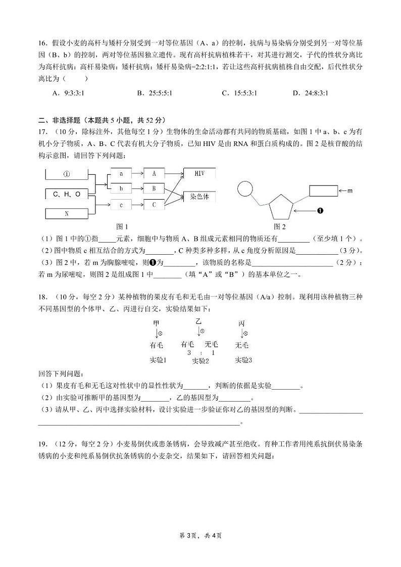 2024贵阳清华中学、安顺一中等校高一下学期第一次联考试题生物PDF版含解析（可编辑）第3页